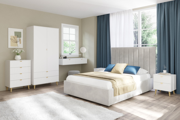 Спальня Дакота композиция 1 меренга, белый, без кровати и пуфа