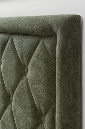 Кровать Марион 140 велюр OCEAN 012 темно-зеленый с ортопедическим основанием и подъемным механизмом (спальное место 140 х 200)