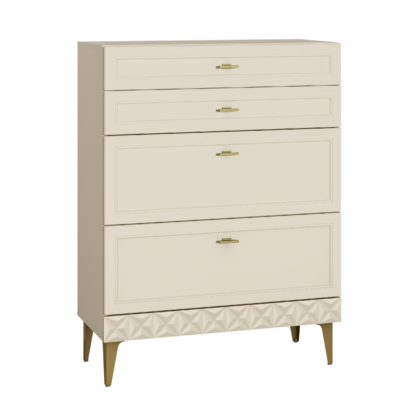 Комод Марион 16.249 слоновая кость С341 PE, слоновая кость 6898 ПВХ, белый PE шагрень