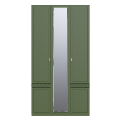 Шкаф для одежды Марион 16.340.03 дымчатый зеленый K521, олива шагрень AG 1050 ПВХ (собирается на любую сторону)