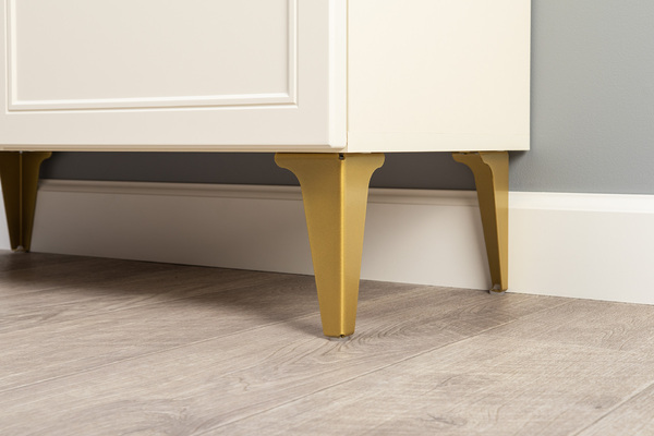 Шкаф-витрина Марион 16.397.01 слоновая кость С341 PE, слоновая кость 6898 ПВХ (собирается на любую сторону)