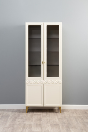 Шкаф-витрина Марион 16.397.02 слоновая кость С341 PE, слоновая кость 6898 ПВХ