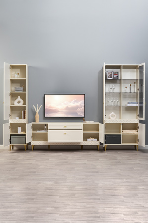 Тумба Марион 16.167 слоновая кость С341 PE, слоновая кость 6898 ПВХ, белый PE шагрень