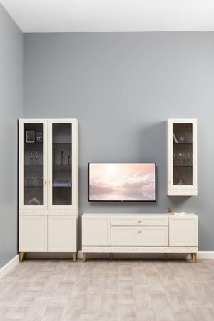 Тумба Марион 16.167 слоновая кость С341 PE, слоновая кость 6898 ПВХ, белый PE шагрень