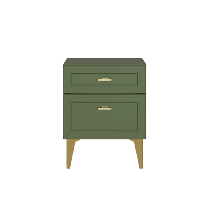 Тумба прикроватная Марион 16.14 дымчатый зеленый K521, олива шагрень AG 1050 ПВХ, белый PE шагрень