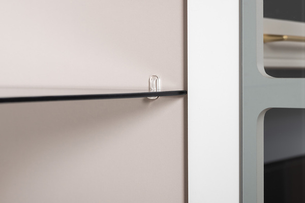 Шкаф-витрина Ричфорд 16.396 кашемир 5981 BS, моно керамика D166-2 ПВХ (собирается на любую сторону)