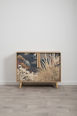 Комод Току 16.230.04 гикори рокфорд натуральный KO86 PW, белый PE шагрень, фотопечать